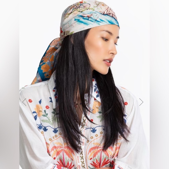 New Johnny Was Vakash 100% Cotton Scarf Head Scarf - Picture 1 of 8